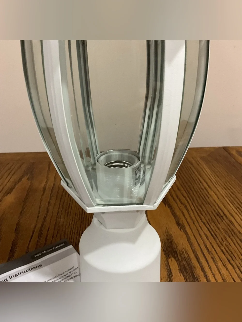 White Outdoor Post Lantern Light